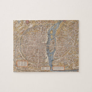 Vintage Paris city map, 1550 Jigsaw Puzzle