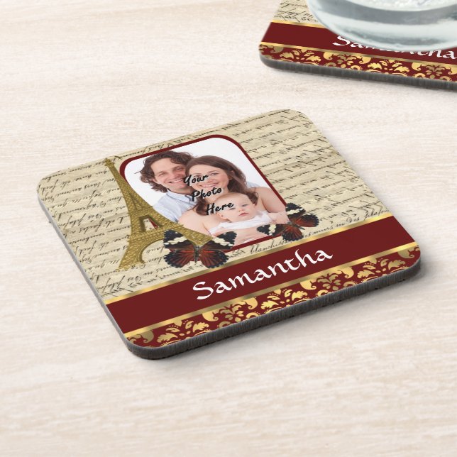 Vintage Paris collage Coaster (Left Side)