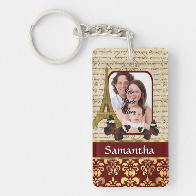 Vintage Paris collage Key Ring (Front)