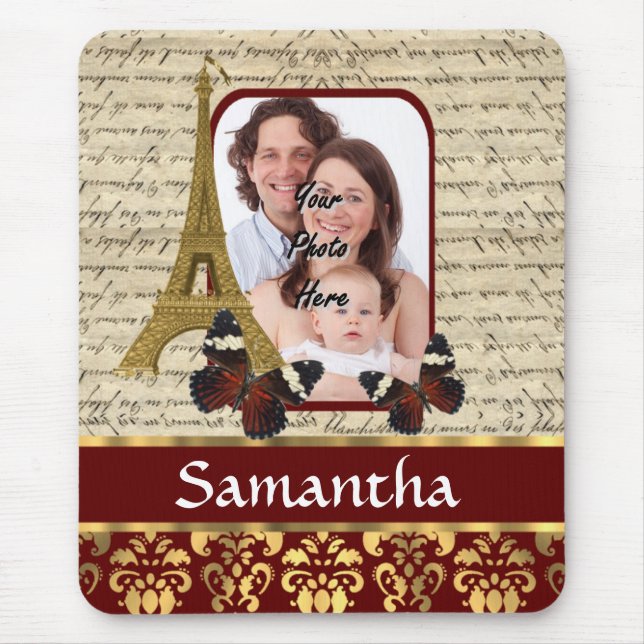 Vintage Paris collage Mouse Pad (Front)