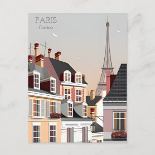 Vintage Paris eiffel tower architecture french  Po Postcard