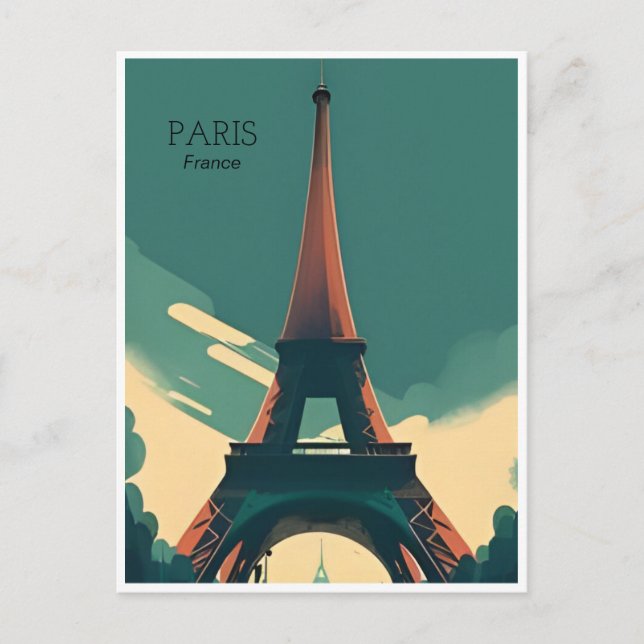 Vintage Paris eiffel tower architecture french  Po Postcard (Front)
