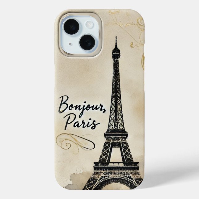 Vintage Paris Eiffel Tower Case-Mate iPhone Case (Back)