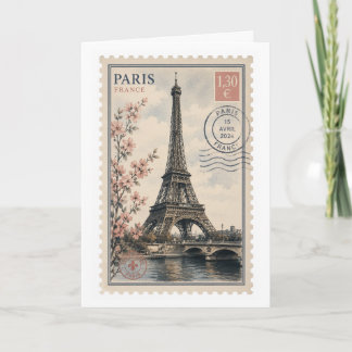 Vintage Paris Eiffel Tower Greeting Card
