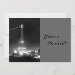 Vintage Paris Eiffel Tower Invitation