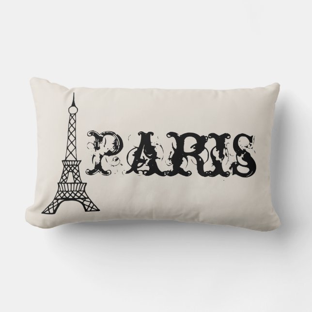 Vintage Paris Eiffel Tower Pillow (Front)