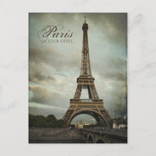 Vintage Paris Eiffel Tower Postcard