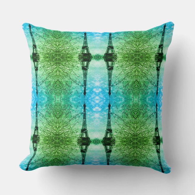 Vintage Paris Eiffel Tower Throw Pillow (Front)