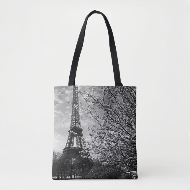 Vintage Paris Eiffel Tower Tote Bag (Front)