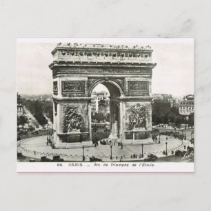 Vintage Paris,Etoile, Arc de Triumphe Postcard