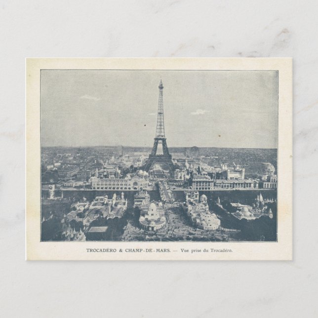 Vintage Paris, Expo 1900, Trocadero,Eiffel Tower Postcard (Front)