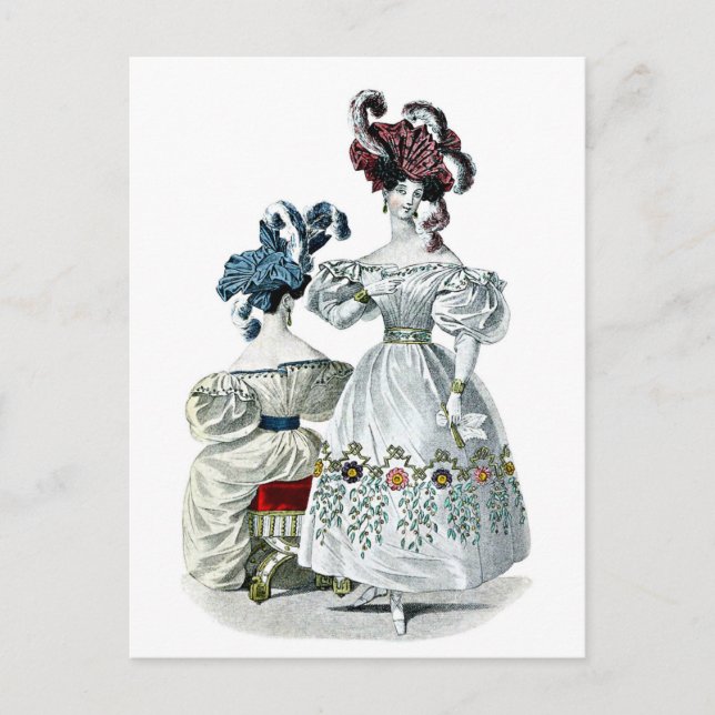 Vintage: Paris Fashion, 1830 Postcard (Front)