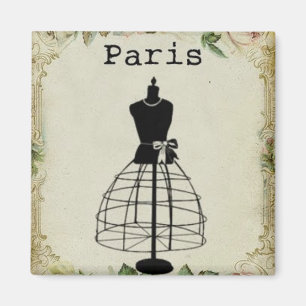 Vintage Paris Fashion Dress Form Magnet