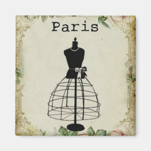 Vintage Paris Fashion Dress Form Magnet