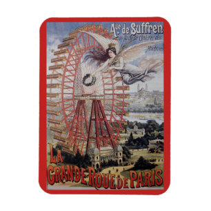 Vintage Paris Ferris Wheel Advertisement Magnet