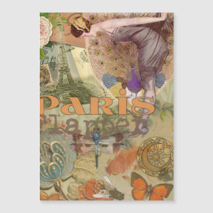 Vintage Paris Flapper Art Deco Peacock Collage