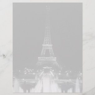 Vintage Paris Fontains Tower Eiffel night