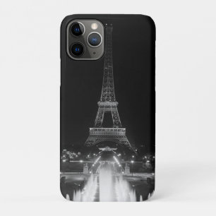Vintage Paris Fontains Tower Eiffel night iPhone 11 Pro Case