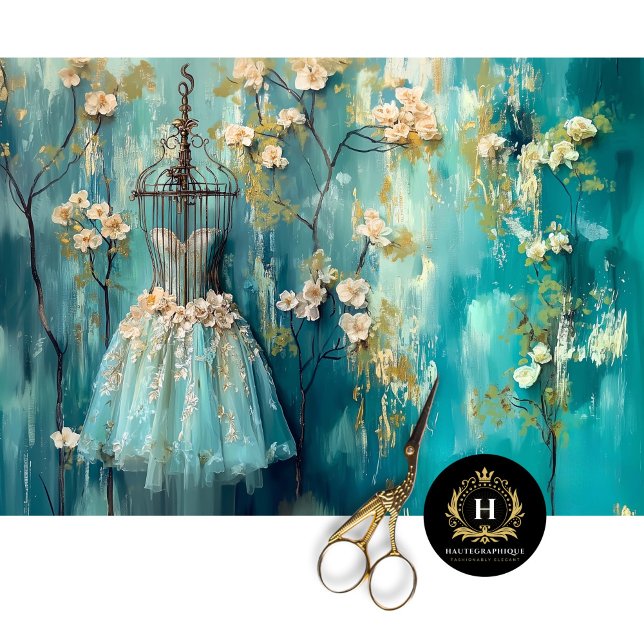 Vintage Paris France Ballerina Fashion  Decoupage  Tissue Paper (Creator Uploaded)