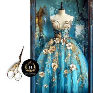 Vintage Paris France Ballerina Fashion  Decoupage  Tissue Paper