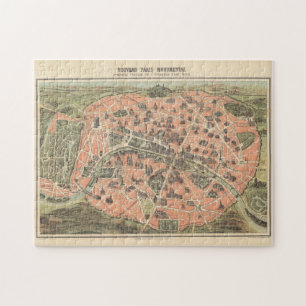Vintage Paris France Monument Map (1882) Jigsaw Puzzle