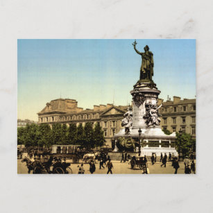 Vintage Paris France, Place de la Republique Postcard