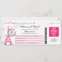 Vintage Paris France Quinceanera Boarding Pass