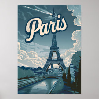 Vintage Paris France Travel Wall Poster