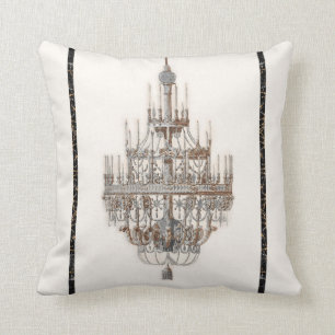 Vintage Paris French Chandelier Architectural Art Cushion