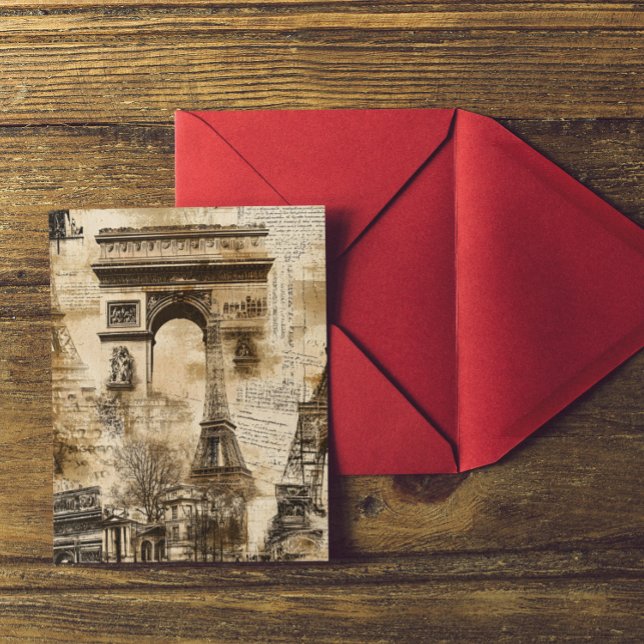 Vintage Paris French Landmark Pattern Postcard (Vintage Paris French Landmark Pattern Postcard)