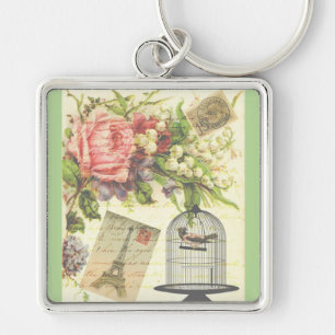 Vintage Paris French Theme Key Ring