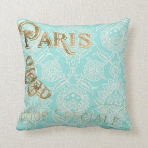 Vintage Paris Gold Design Cushion