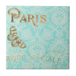Vintage Paris Gold Design Tile