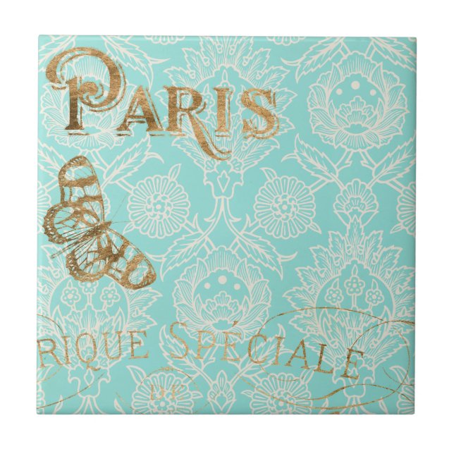 Vintage Paris Gold Design Tile (Front)