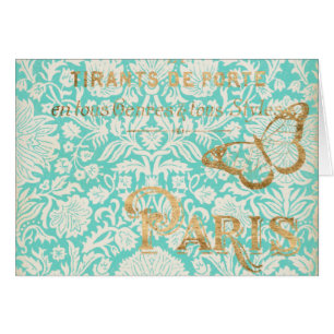 Vintage Paris Gold Design With Butterfly