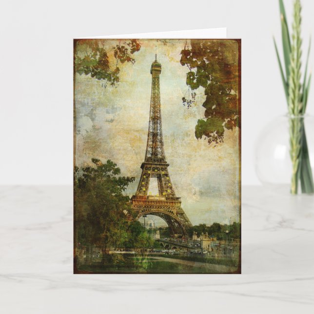 Vintage Paris Greeting Card (Front)