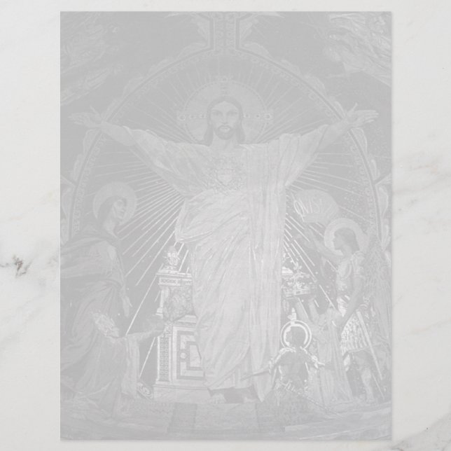 Vintage Paris Main mosaic Sacred Heart jesus (Front)