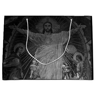 Vintage Paris Main mosaic Sacred Heart jesus Large Gift Bag