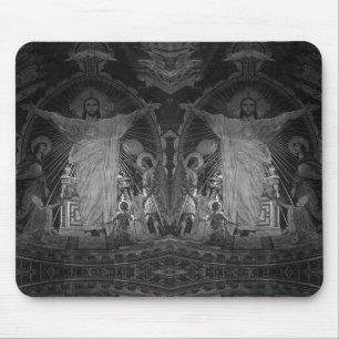 Vintage Paris Main mosaic Sacred Heart jesus Mouse Pad