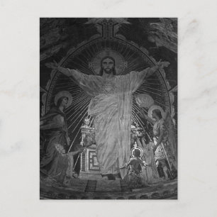 Vintage Paris Main mosaic Sacred Heart jesus Postcard