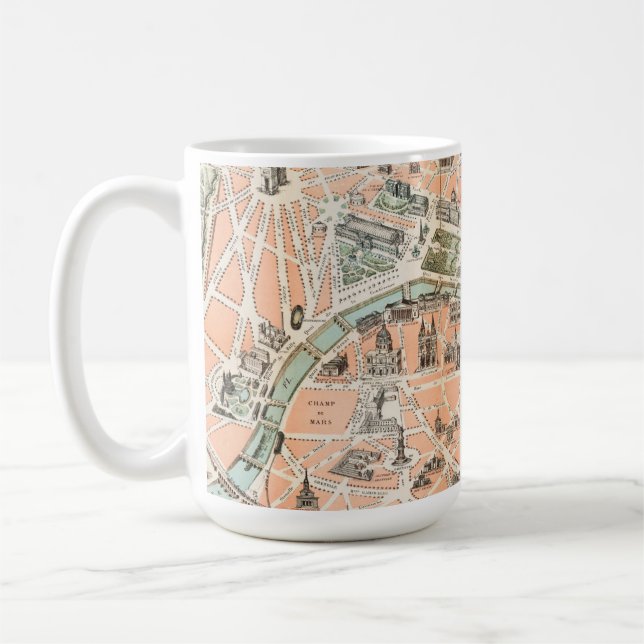 Vintage Paris Map Coffee Mug (Left)