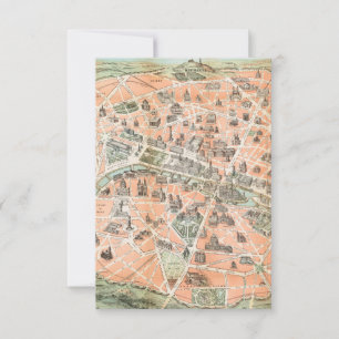 Vintage Paris Map Notecards