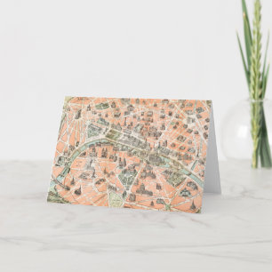 Vintage Paris Map Notecards