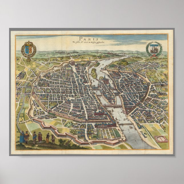 Vintage Paris Map Poster (Front)