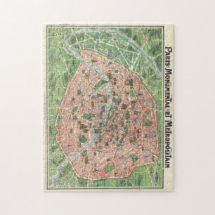 vintage Paris map puzzle