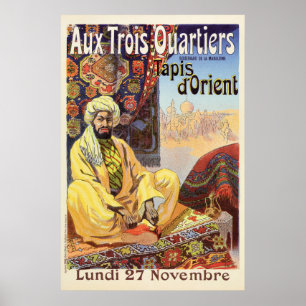 Vintage Paris Oriental Carpets store advertising Poster