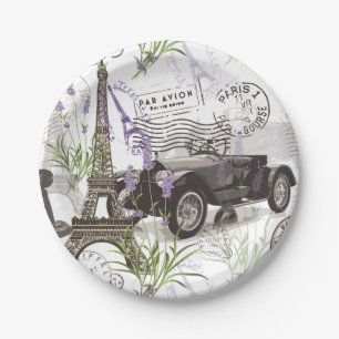 Vintage Paris Paper Plate
