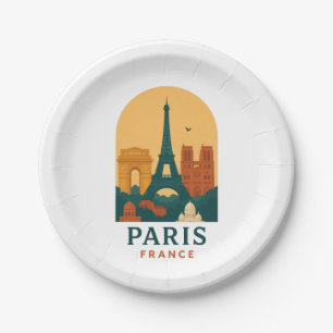 Vintage Paris Paper Plates – French Cathedral Art