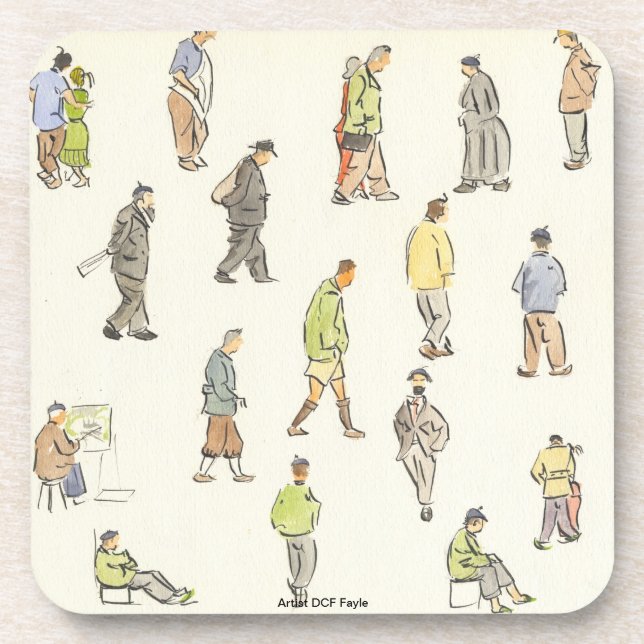 Vintage Paris People Coaster (Front)