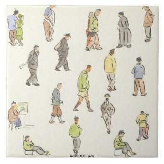 Vintage Paris People Decorative Tile